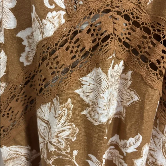 LOFT Brown Lace Detail Dress - Picture 5 of 6